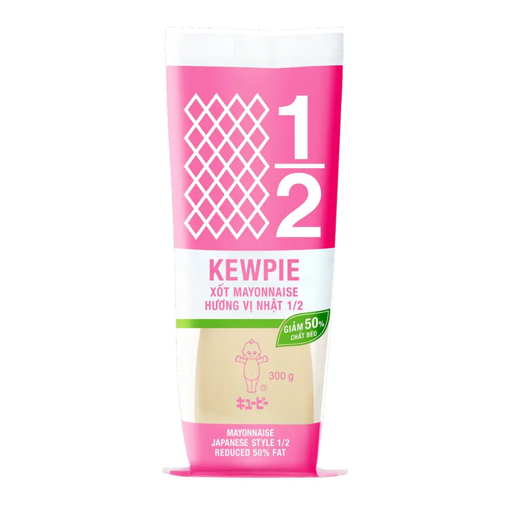 Sốt Mayo Hương Vị Nhật Ít Béo, Japanese Style Mayonnaise 1/2 Reduced Fat (300g) - KEWPIE